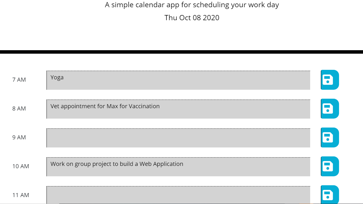 WorkDay Scheduler App